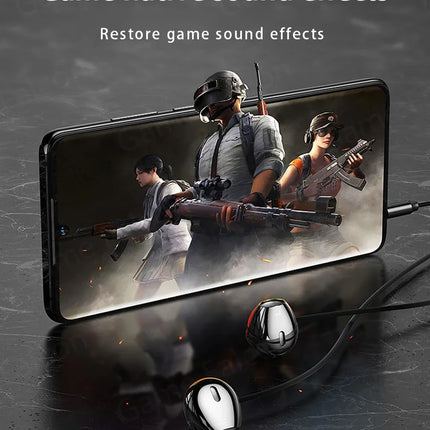 USB Type C Headphone HiFi Bass Stereo Volume Control Mic 3.5mm Wired Earbuds For Galaxy S24 S23 S22 S21 Ultra iPhone 15 Pro Max