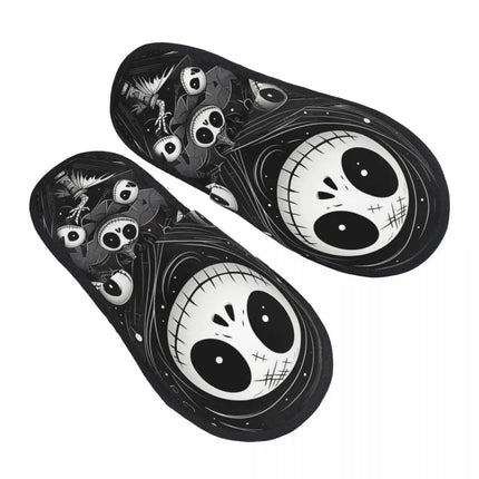 Custom Halloween Nightmare Before Christmas House Slippers Warm Jack Skellington Memory Foam Fluffy Slipper Indoor Outdoor Shoes