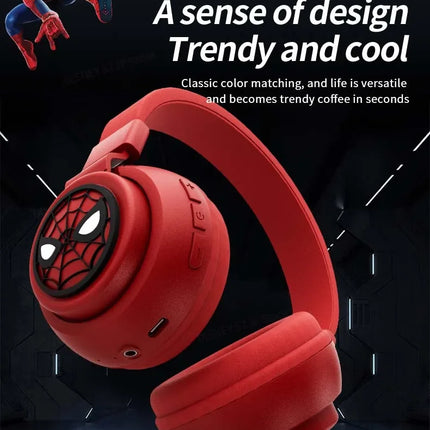 Disney Headphones Foldable HIFI Sound Bluetooth Headsets Spider-Man Series Wireless Earphones Bluetooth for Kids Anime Cartoon