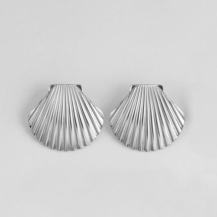 Vintage Stainless Steel Gold Plated Texture Snail Conch Shell Earrings for Women CZ Zircon Starfish Earring Beach Jewelry Gifts