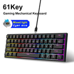 Mechanical Keyboard Wired 16 RGB Backlit 61/87/104Key Esports Gaming Keyboard Hot-Swappable Ergonomic Keyboard for PC Laptop