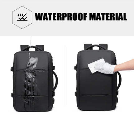 BANGE Aesthetic Men Business Backpack School Expandable USB Bag, Large Capacity 17.3 Laptop Waterproof Fashion Travel Backpack