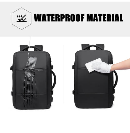 BANGE Aesthetic Men Business Backpack School Expandable USB Bag, Large Capacity 17.3 Laptop Waterproof Fashion Travel Backpack