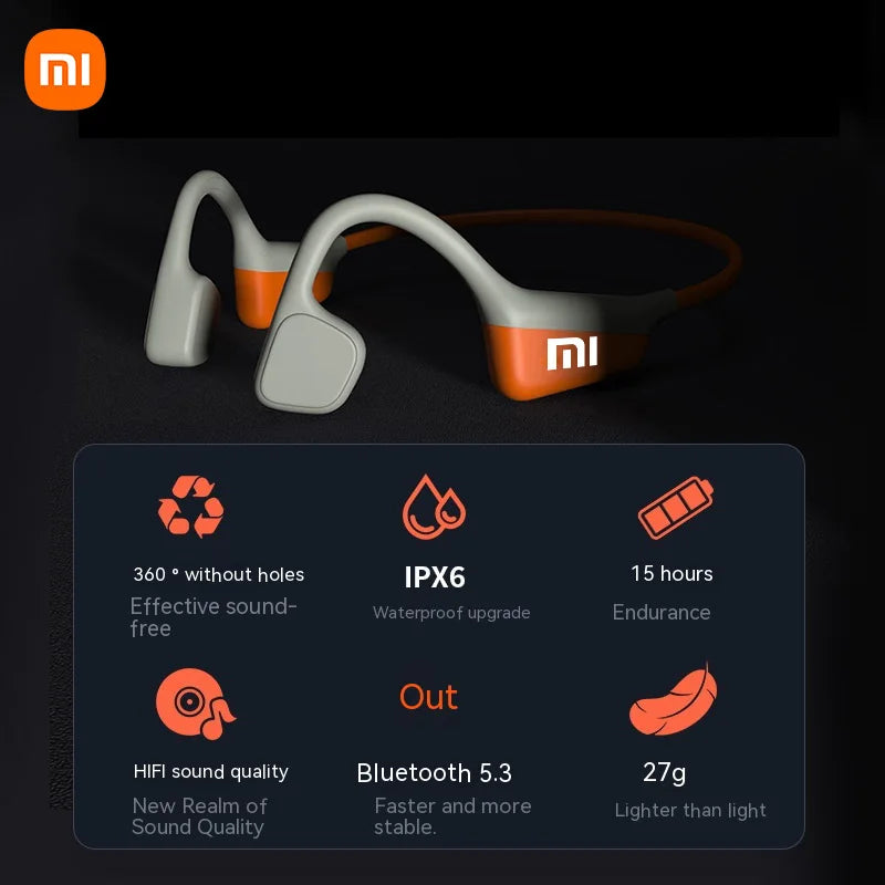 XIAOMI Neckband I18PRO Bluetooth 5.3 Headphones Bone Conduction Sport Earbuds HiFi Sound TWS Earphones Wireless Headest With Mic