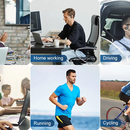 Wireless Bluetooth Headsets with Microphone Detachable Mute Button Open Ear Trucker Headphones for Cell Phones Business Office