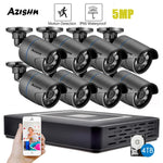 AZISHN H.265+ 8CH 5MP AHD DVR Kit CCTV System Motion Detection HD Outdoor IP66 Bullet Camera XMEye APP P2P Surveillance Set