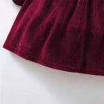 Christmas Party Skirt Baby Girl Long Sleeve Ruffle Satin Finish Dress Fashion Holiday Autumn Winter Wear for Kids Girl 0-7 Years