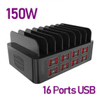 US / 150W 16 Ports USB