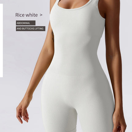 High Elastic Integrated Tight Fitting Jumpsuit Aerial Beauty Back Yoga Suit Seamless Jumpsuit for Women