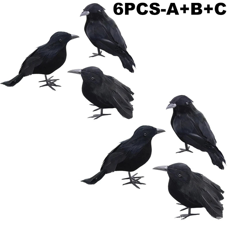 Simulation Black Crow Halloween Black Crow Props Simulation Fake Bird Ghost Festival Halloween Decoration Scary Toys