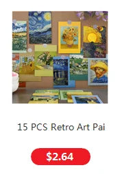 10Pcs Retro Christmas Cards Cartoon Postcards Message Greeting Card 4x6" Gift Wish Card Atmosphere Decorative Card With Stickers