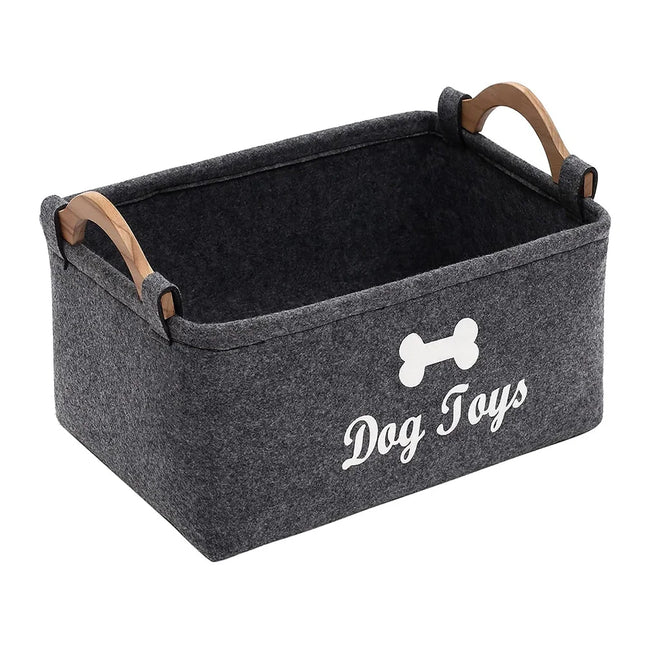 Felt Pet Toy Box Cat and Dog Toy Storage Box Pet Box Toy Storage Box, Suitable for Organizing Pet Supplies Collar Accessories