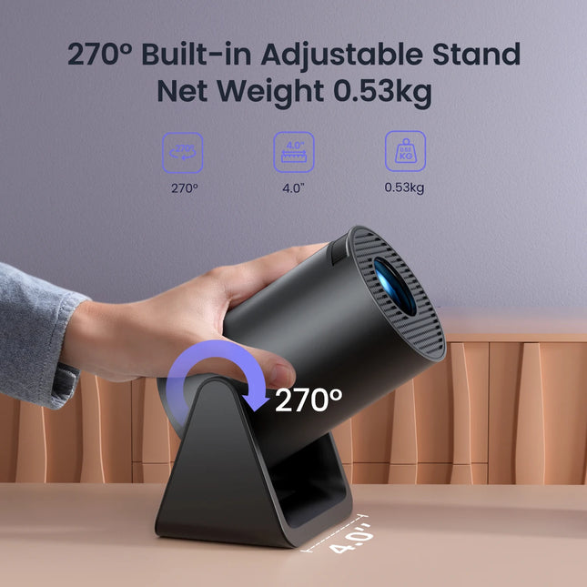 Wimius L1 Mini Projector Support 1080P Android 11 4K Projector 300 ANSI WiFi BT5.0 Auto Keystone Portable 270° Rotable Projector