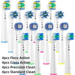 16/20PCS Brush Head nozzles for Oral B Electric Toothbrush Replacement Head Refill Sensitive Floss Cross Action for Oralb