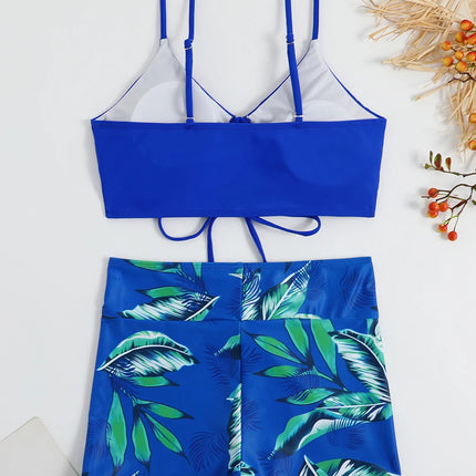 Drawstring Front Shorts Bikinis 2025 High Waist Swimsuit Women Swimwear Female Bathers Bathing Swimming Swim Suit Beachwear