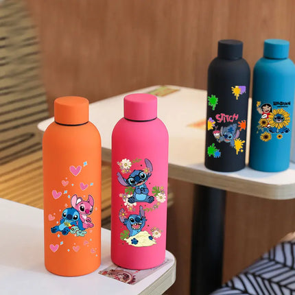 Lilo&stitch Insulated Cup Angel Sports Small Mouth Bottle Colour Double-layer Vacuum Stainless Steel Cola Coffee Frosted Bottle