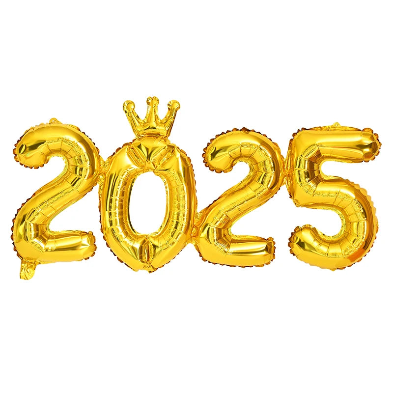 2025 Foil Number Balloons New Year Eve Party Photo Props Decoration Supplies 2024 Xmas Navidad Noel Christmas Home Decor
