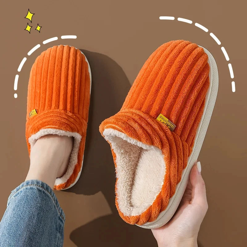 Litfun New Fur Slippers For Women Men Winter Furry Fashion Warm Ankles Plush Cozy Slides For Home Indoor Soft Sole Cotton Shoes