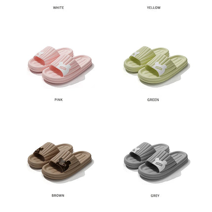 Feslishoet Cartoon Bear Summer Slippers Non Slip Bathroom Floor Flat Ladies Shoes Thick Bottom Slides Indoor and Outdoor