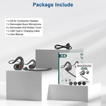 Wireless Bluetooth Headsets with Microphone Detachable Mute Button Open Ear Trucker Headphones for Cell Phones Business Office
