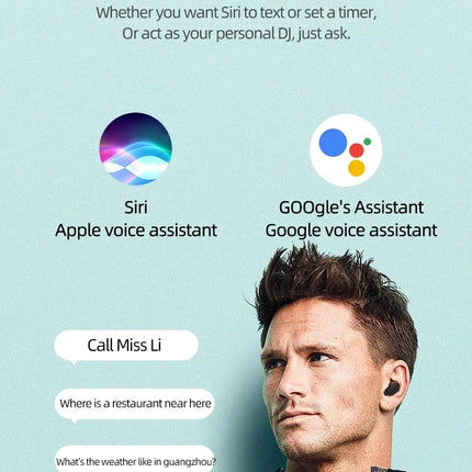 A6S TWS Bluetooth Wireless Headphones Wireless Earbuds 5.0 TWS Earphone Noise Cancelling Mic for Xiaomi iPhone Huawei Samsung