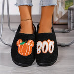 Pumpkin Casual Slippers Women Home Halloween Designer Shoes Funny Autumn Winter Fluffy Indoor Fashion Plush Footwear 2025 Warm