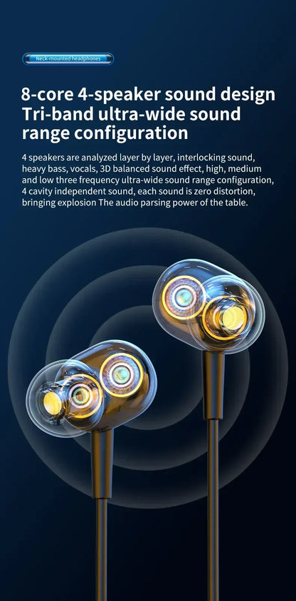 10000Hours Playback Wireless Headphones Neckband Earphone Bluetooth Bass Headset Sports Waterproof Earplugs Can Be As Power Bank