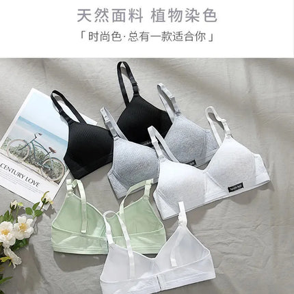 Cotton Underwear Women AB Cup Bra Wireless Gathered Comfort V Brassiere Push Up Lingerie Bralette For Women Seamleass Bras
