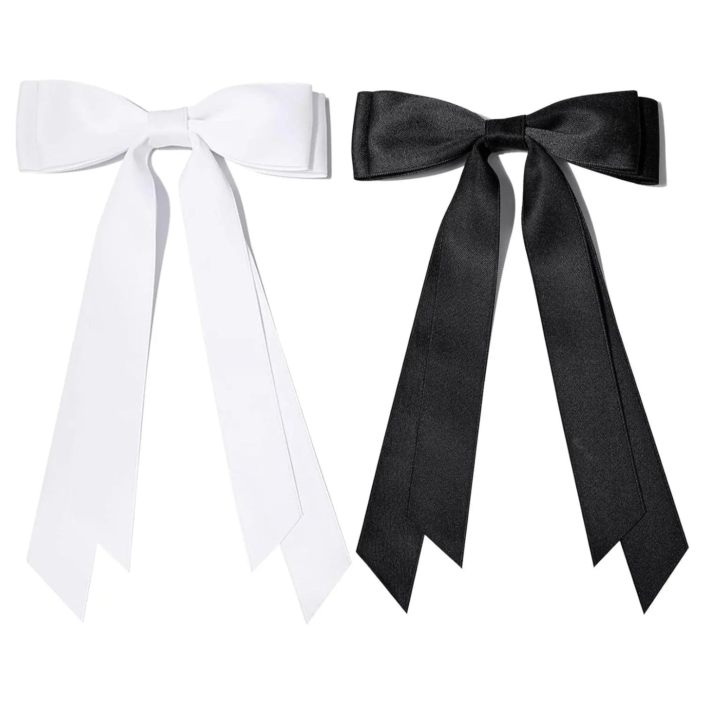 Silky Satin Hair Bows Hair Clip Versatile Hair Ribbon Vibrant Ponytail Holder Accessories Slides Metal Clips Hair Bow For Women
