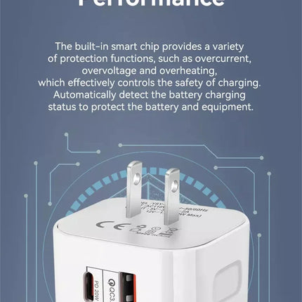 EU US UK 20W Dual Ports Type c USB C PD Wall Charger Fast Quick Charging Power Adapters For IPhone 11 12 13 14 15 Samsung htc lg