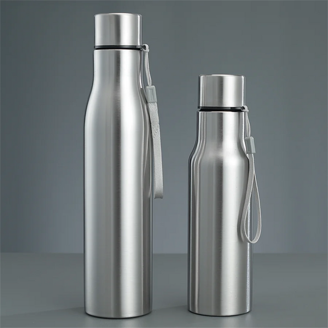 1pc 750ml/1000ml Stainless Steel Water Bottle, Large Capacity Portable Sports Bottles For Outdoor Camping Hiking Travel