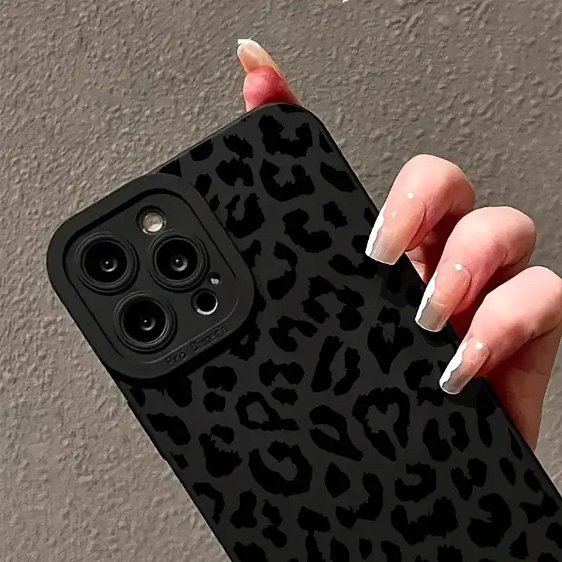 Black Print Leopard Graphic Phone Case For Samsung Galaxy A15 A35 A55 5G A34 A54 A33 A53 S25 S24 Ultra S23 S22 Plus S21 FE Cover