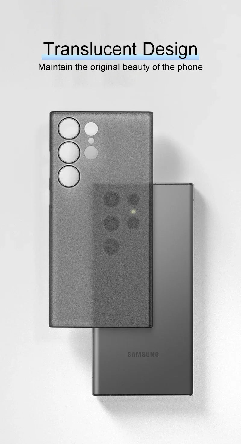 UltraThin 0.3mm shockproof transparent Outer case For Samsung Galaxy S24 Ultra Plus Solid Color Clear Frosted Matte PP Hard Case