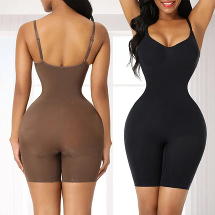 Pop Closets Upgrade Fabric Bodysuit Shapers Spandex Compress Elastic Body Shaper Suits Open Crotch Compression Smooth Shapewear