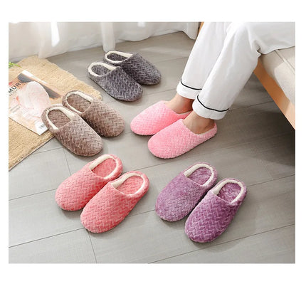 Women Winter Home Fur Slippers Cartoon Cat Non-Slip Soft Warm House Indoor Bedroom Men Couples Boys Girl Memory Foam Floor Shoes
