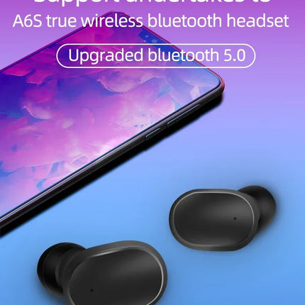 A6S TWS Bluetooth Wireless Headphones Wireless Earbuds 5.0 TWS Earphone Noise Cancelling Mic for Xiaomi iPhone Huawei Samsung