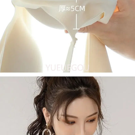 Flat Chest Solution Bra for Women Thickened Push Up Cups No Steel Ring Seamless Invisible Lift Small Chest Enhancement B C Cup