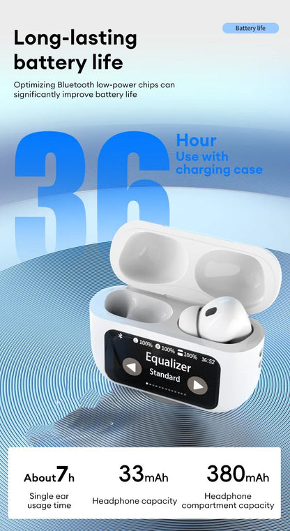 Choice HYUNDAI HY-Y11 Bluetooth Earphones LED A6 Screen Wireless Earbuds TWS ANC In Ear Sports Headphones with Mic Xiaomi Lenovo