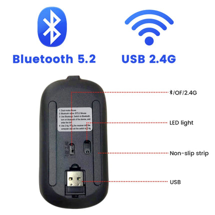 Rechargeable Wireless Mouse Bluetooth Mouse Computer  Ergonomic Mini Usb Mause 2.4Ghz Silent Macbook Optical Mice For Laptop Pc