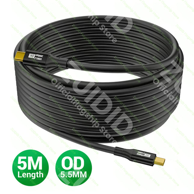 5M USB 3.2 20Gbps ThunderBolt 3 Type C to Type C Cable 8K@60Hz PD100W USB-C Cable Cord For iPhone 15 Pro Max MacBook Samsung
