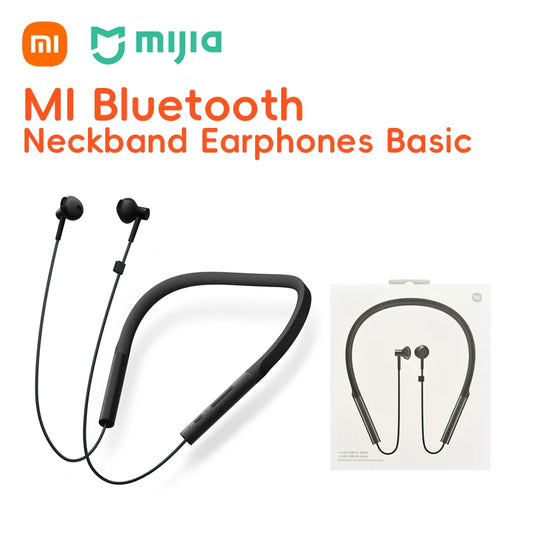 2024 New MIJIA XIAOMI MI Bluetooth Neckband Earphones Basic Wireless Headphone Ear Hanging Type Headset for Music Sports