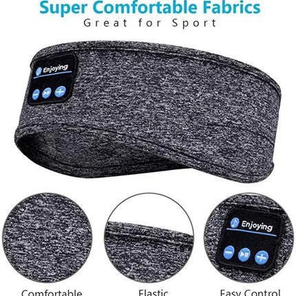 Bluetooth Sleeping Headphones Sports Headband Thin Soft Elastic Comfortable Wireless Music Earphones Eye Mask for Side Sleeper