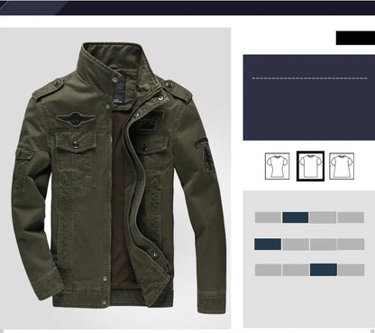 New 2023 Casual Army Military Jacket Men Plus Size M-6XL Jaqueta masculina Air force one Spring & Autumn Cargo Mens Jackets Coat