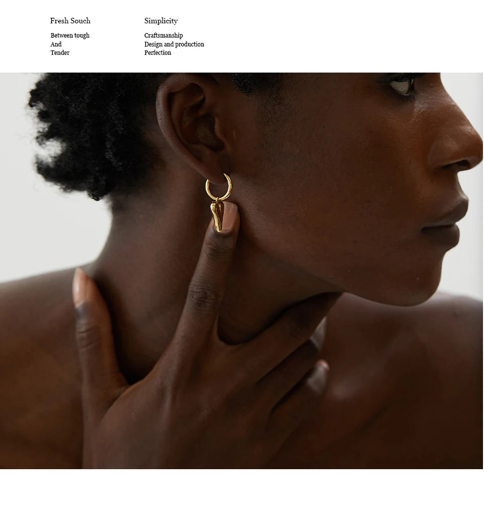 Yhpup Stainless Steel Chic Heart Huggie Hoop Earrings Charm Gold Color Tarnish Free Trendy Fashion Jewelry for Women Bijoux