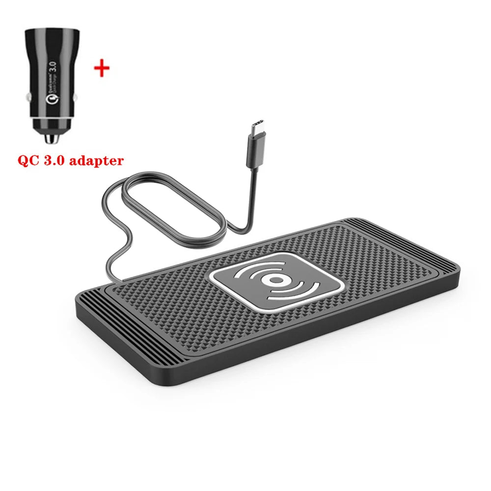 Car Wireless Charger Silicone Non Slip Pad for iPhone 15 14 13 12 Pro Max Car Wireless Charging Pad Fast Charging Station