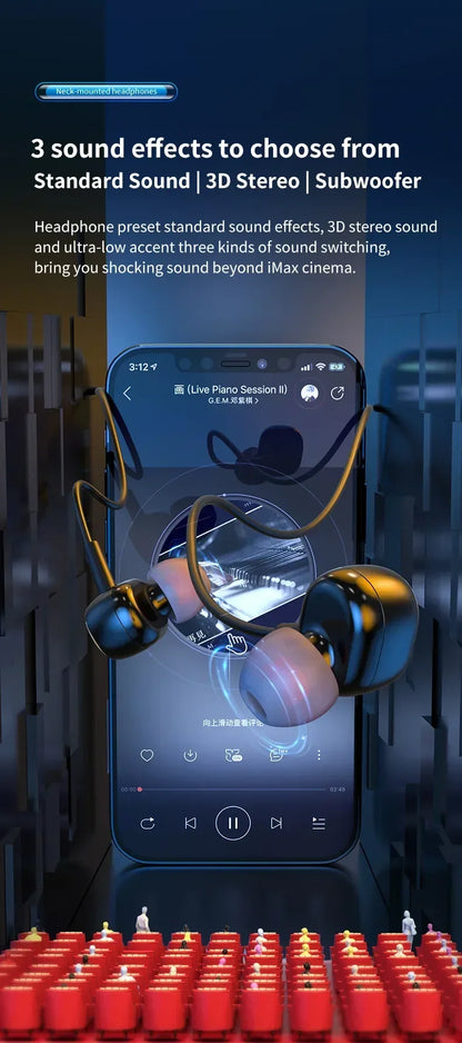 10000Hours Playback Wireless Headphones Neckband Earphone Bluetooth Bass Headset Sports Waterproof Earplugs Can Be As Power Bank
