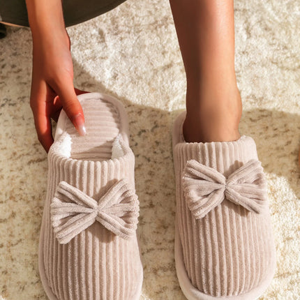 Fashion Women's Bow Slippers Fall/Winter Indoor Bedroom Floor Lightweight and Comfortable&Soft Warm Slippers for Home