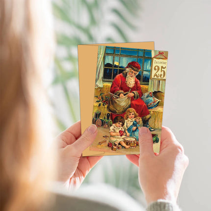 12sets Vintage Christmas Greeting Cards with Envelope Merry Christmas Angels Santa Postcard Holiday Notecards for Friends,Family