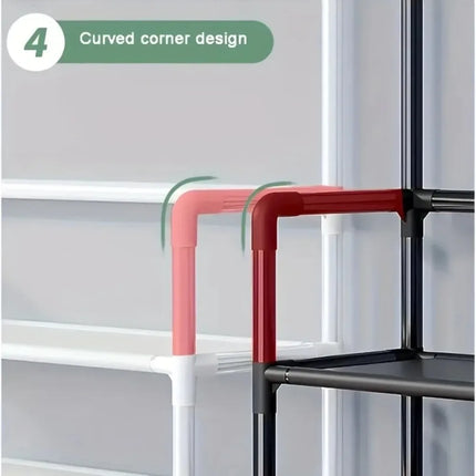 Clothes Hanger Multi-Layer Shoe Rack Doorway DIY Hat and Shoes Shelf Simple Floor-Standing Living Room Organizer Storage Racks