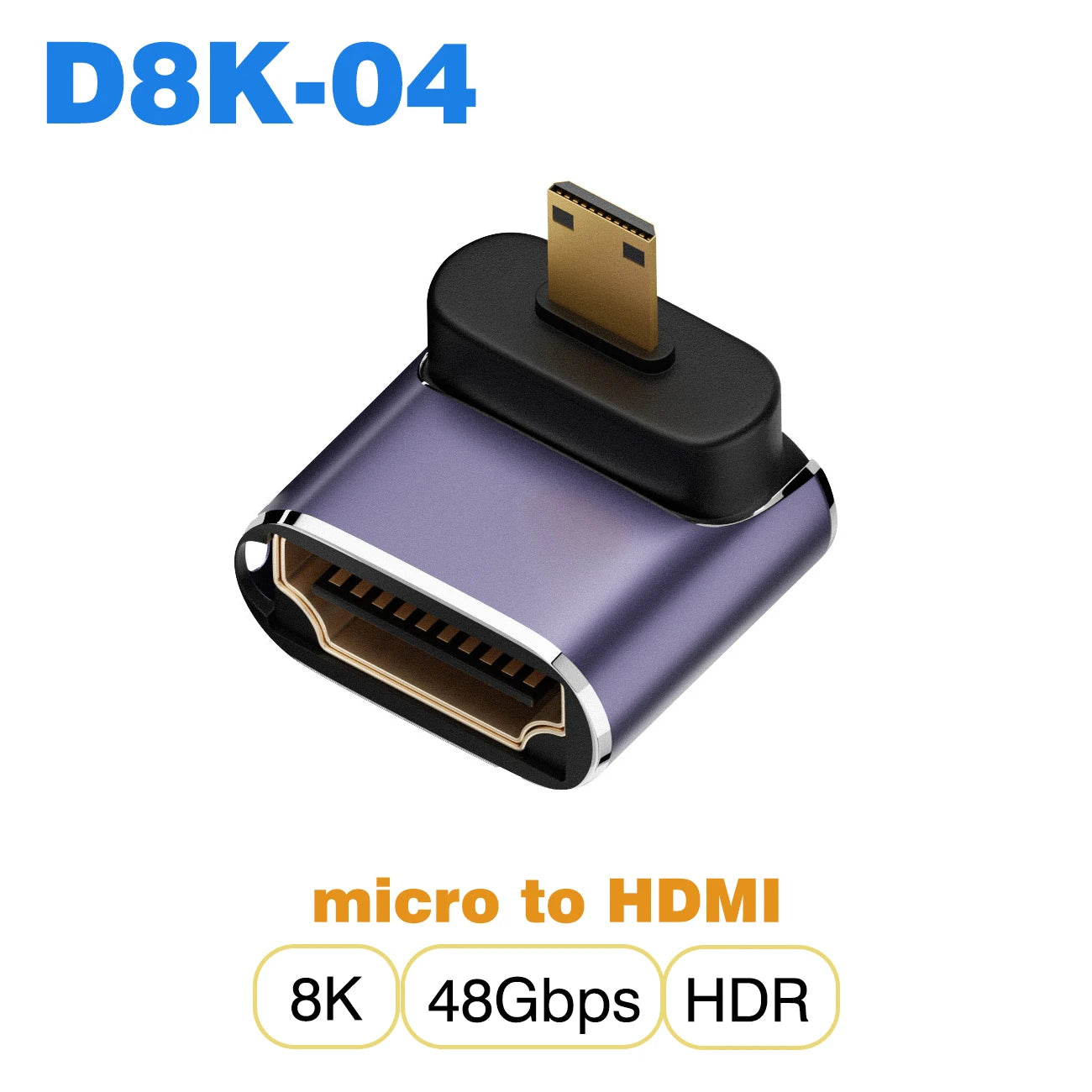UGOURD HDMI2.1 Cable Adapter mini micro hdmi to HDMI 2.1 Converter 48Gpbs 8K60HZ 4K120HZ for HDTV Projector PS4 PS5 Laptop PC